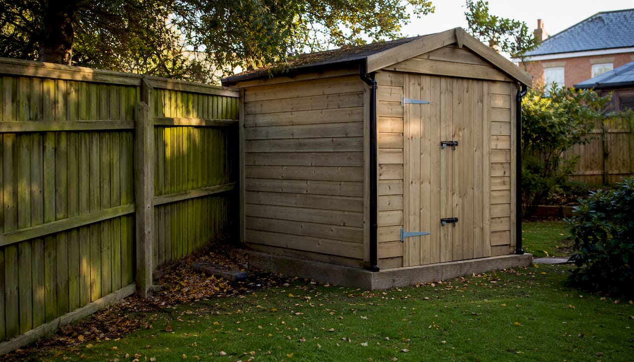 Shed near a fence in the UK: what homeowners must know