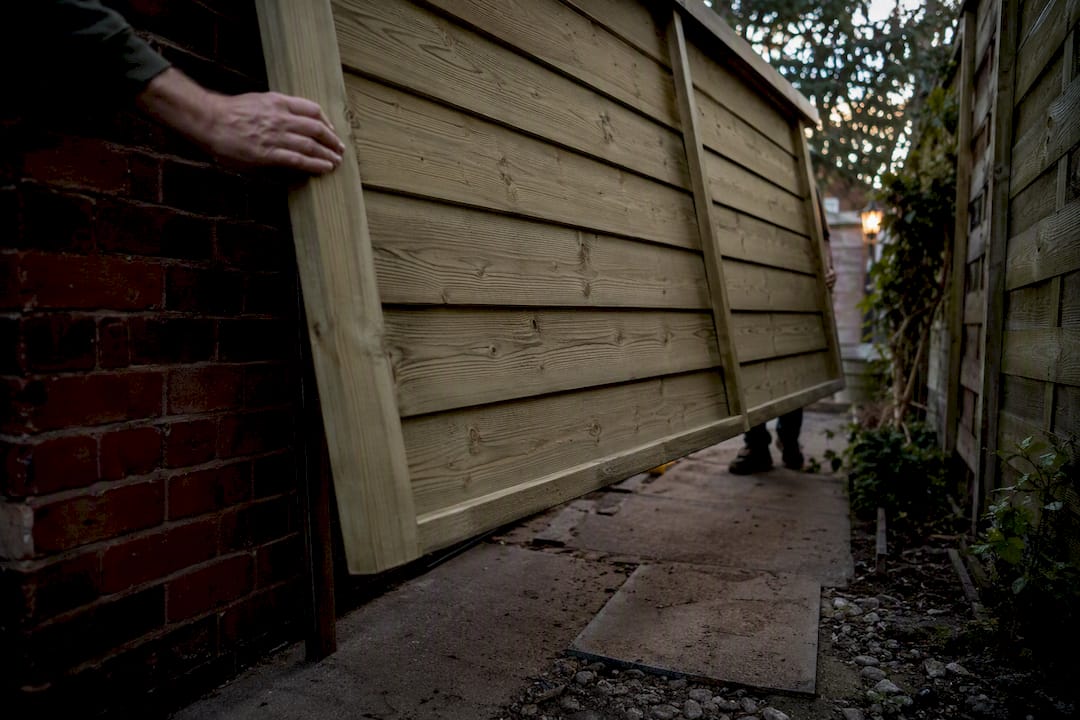 Shed installation with no side access: what actually works