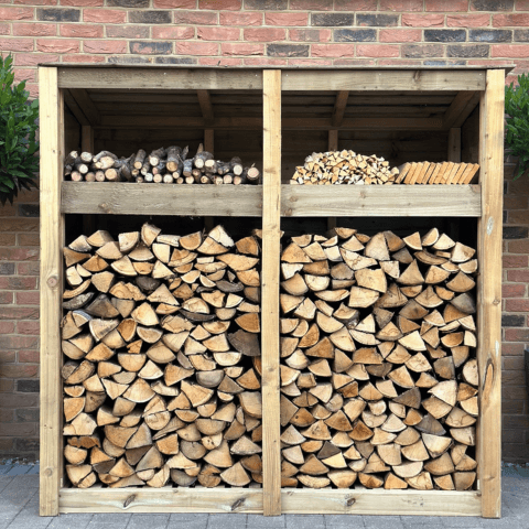 Log store with kindling shelf hotsell